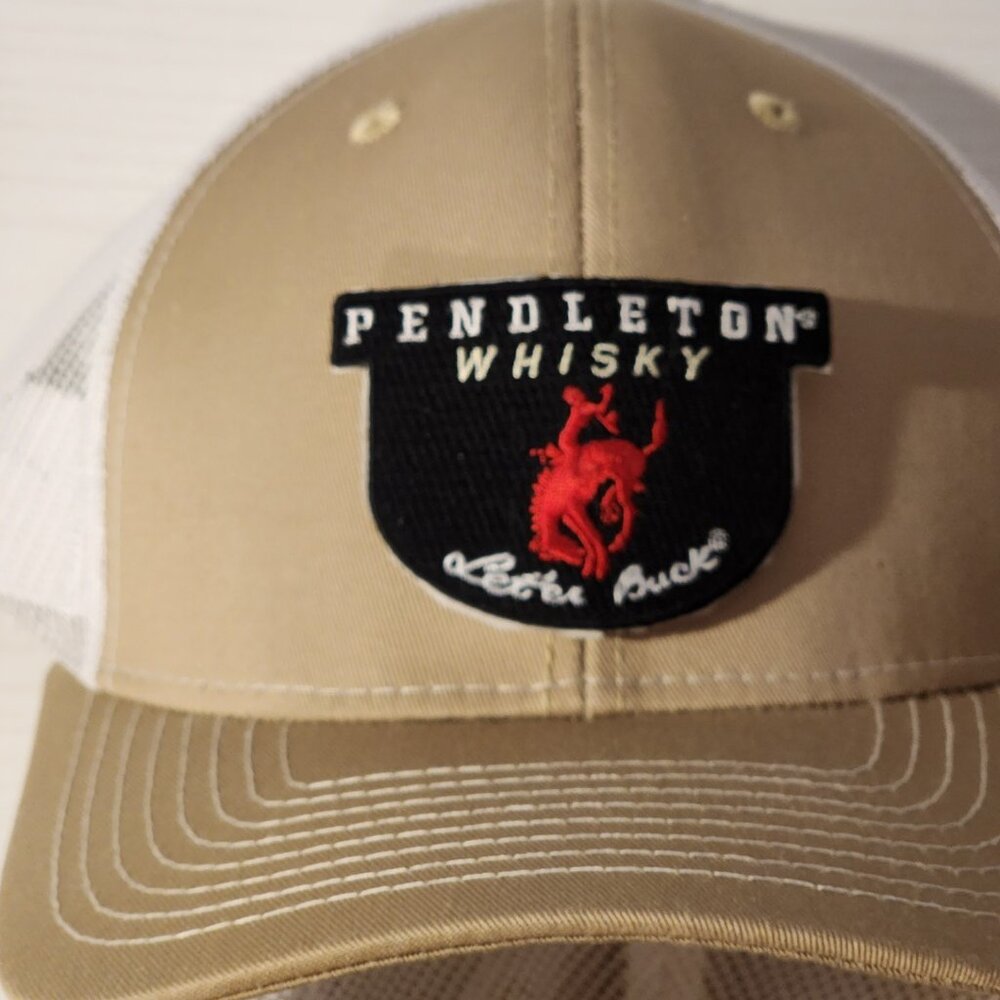 PENDLETON WHISKY Khaki/White Mesh Snapback Trucker Hat.